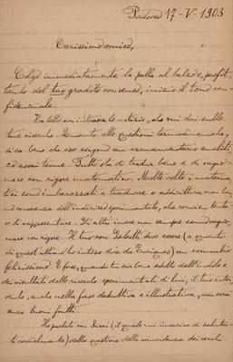 Tullio Levi Civita a Ugo Amaldi