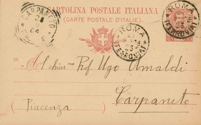 Corrado Segre a Ugo Amaldi, 27/09/1906, Roma, pagina 1