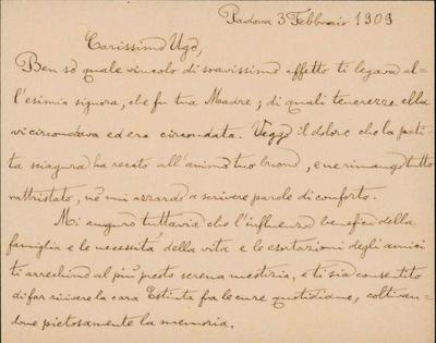 Tullio Levi Civita a Ugo Amaldi
