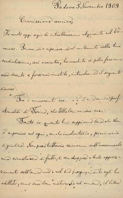 Tullio Levi Civita a Ugo Amaldi