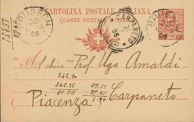 Corrado Segre a Ugo Amaldi
