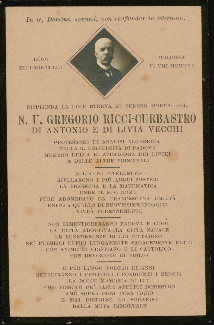 Biglietto listato a lutto, pagina 1